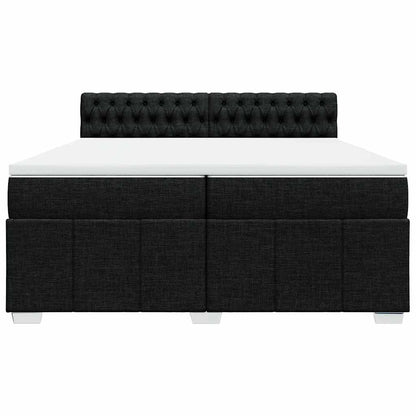 Giroletto a Molle con Materasso Nero 200x200 cm in Tessuto