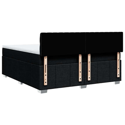 Giroletto a Molle con Materasso Nero 200x200 cm in Tessuto