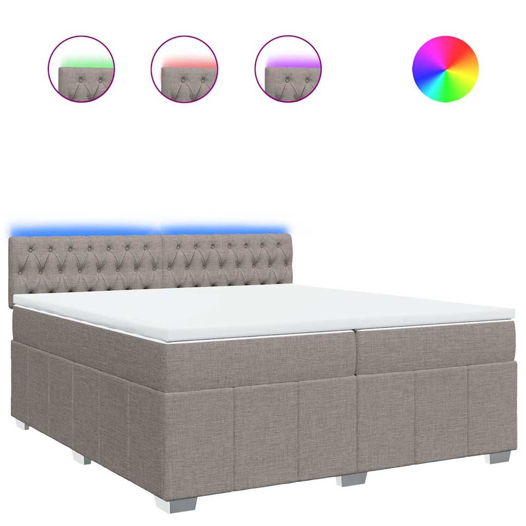 Giroletto a Molle con Materasso Tortora 200x200 cm in Tessuto | homemem39