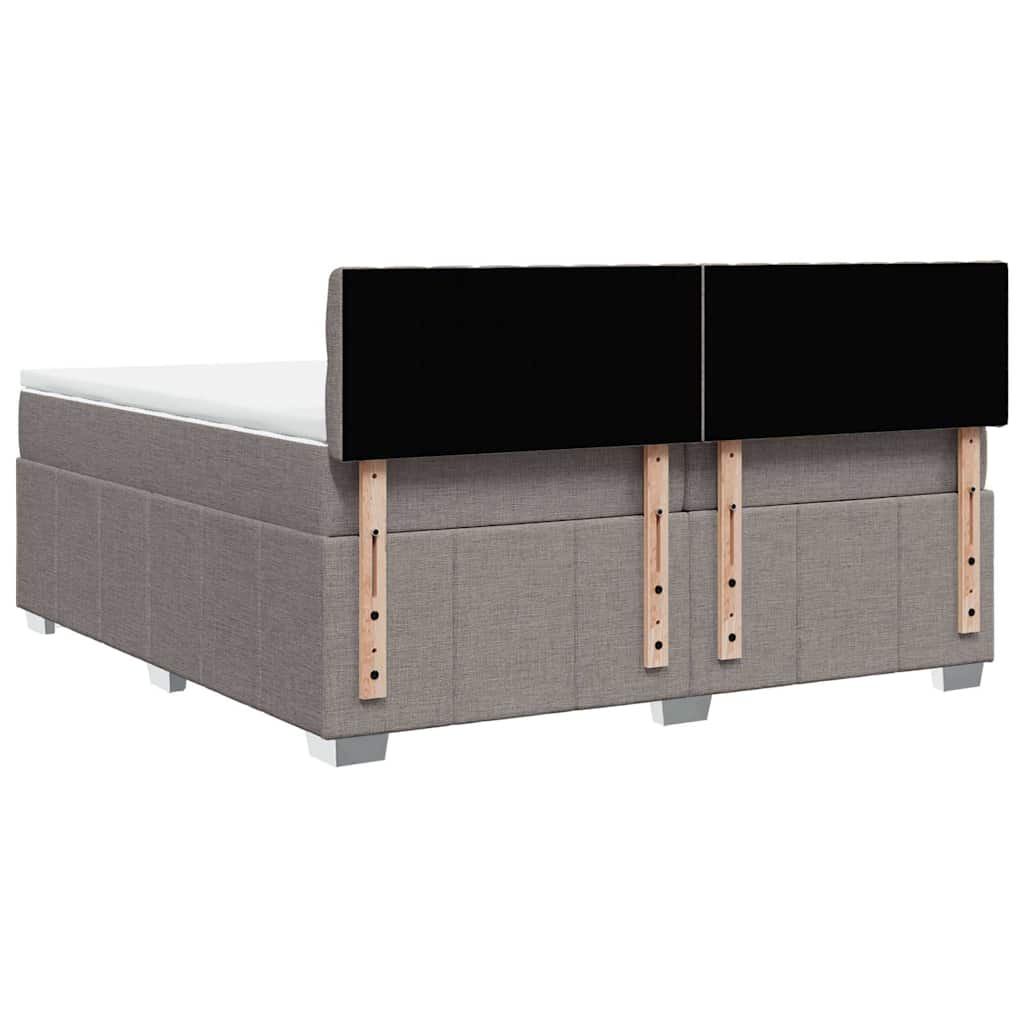 Giroletto a Molle con Materasso Tortora 200x200 cm in Tessuto | homemem39