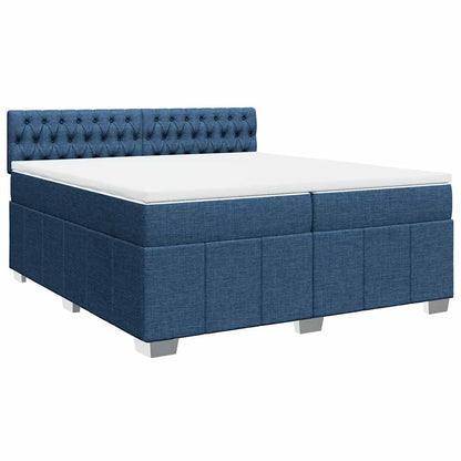 Giroletto a Molle con Materasso Blu 200x200 cm in Tessuto | homemem39
