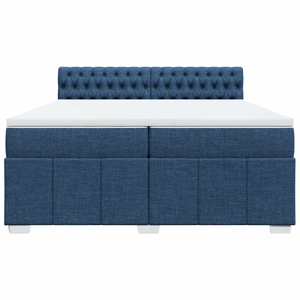Giroletto a Molle con Materasso Blu 200x200 cm in Tessuto | homemem39