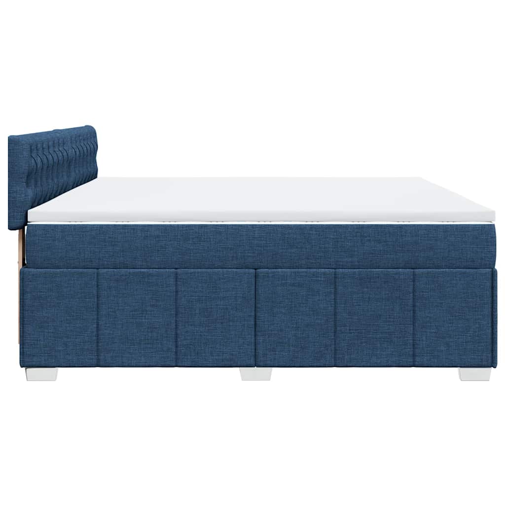 Giroletto a Molle con Materasso Blu 200x200 cm in Tessuto | homemem39