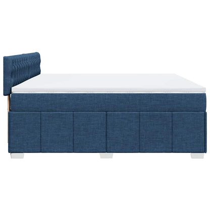 Giroletto a Molle con Materasso Blu 200x200 cm in Tessuto | homemem39