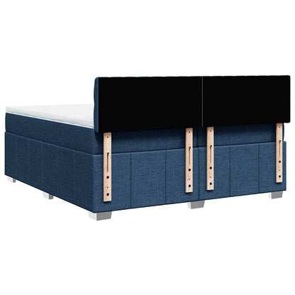 Giroletto a Molle con Materasso Blu 200x200 cm in Tessuto | homemem39