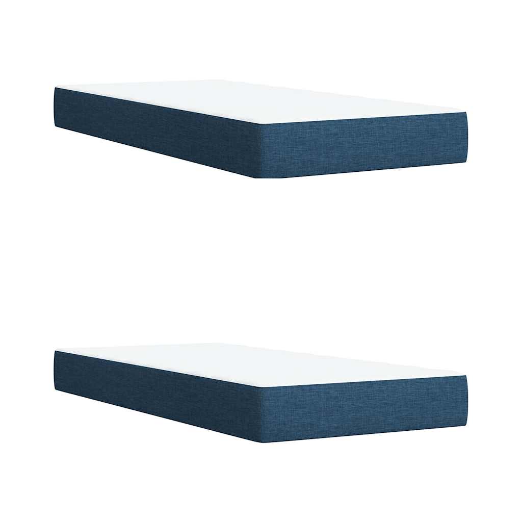 Giroletto a Molle con Materasso Blu 200x200 cm in Tessuto | homemem39