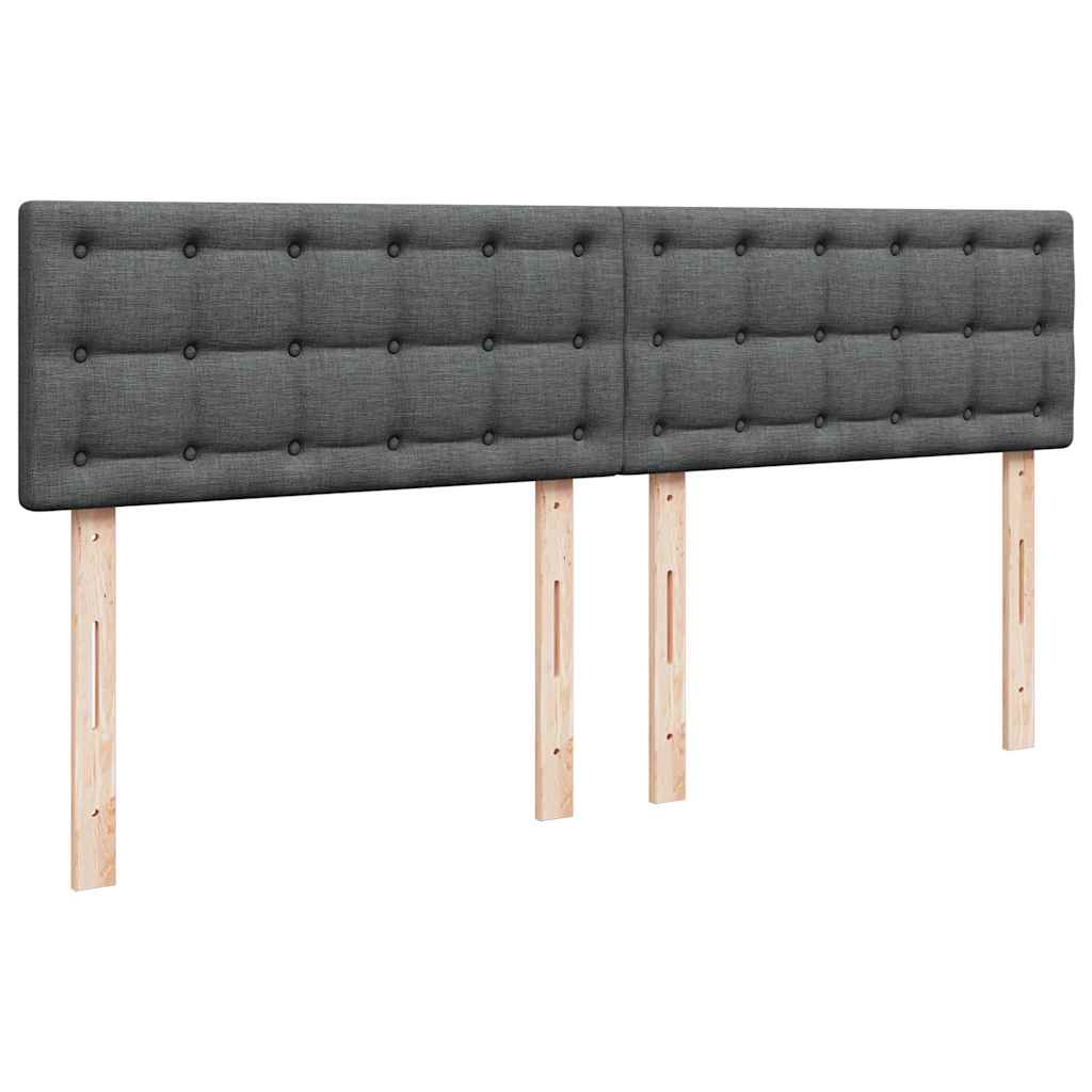 Giroletto a Molle con Materasso Grigio Scuro 200x200 cm Tessuto | homemem39