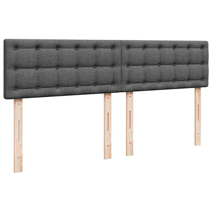 Giroletto a Molle con Materasso Grigio Scuro 200x200 cm Tessuto | homemem39