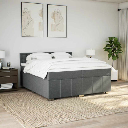 Giroletto a Molle con Materasso Grigio Scuro 200x200 cm Tessuto | homemem39
