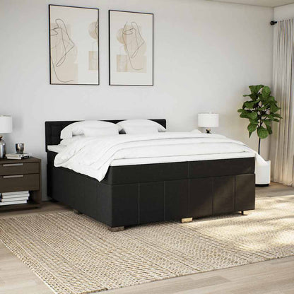 Giroletto a Molle con Materasso Nero 200x200 cm in Tessuto