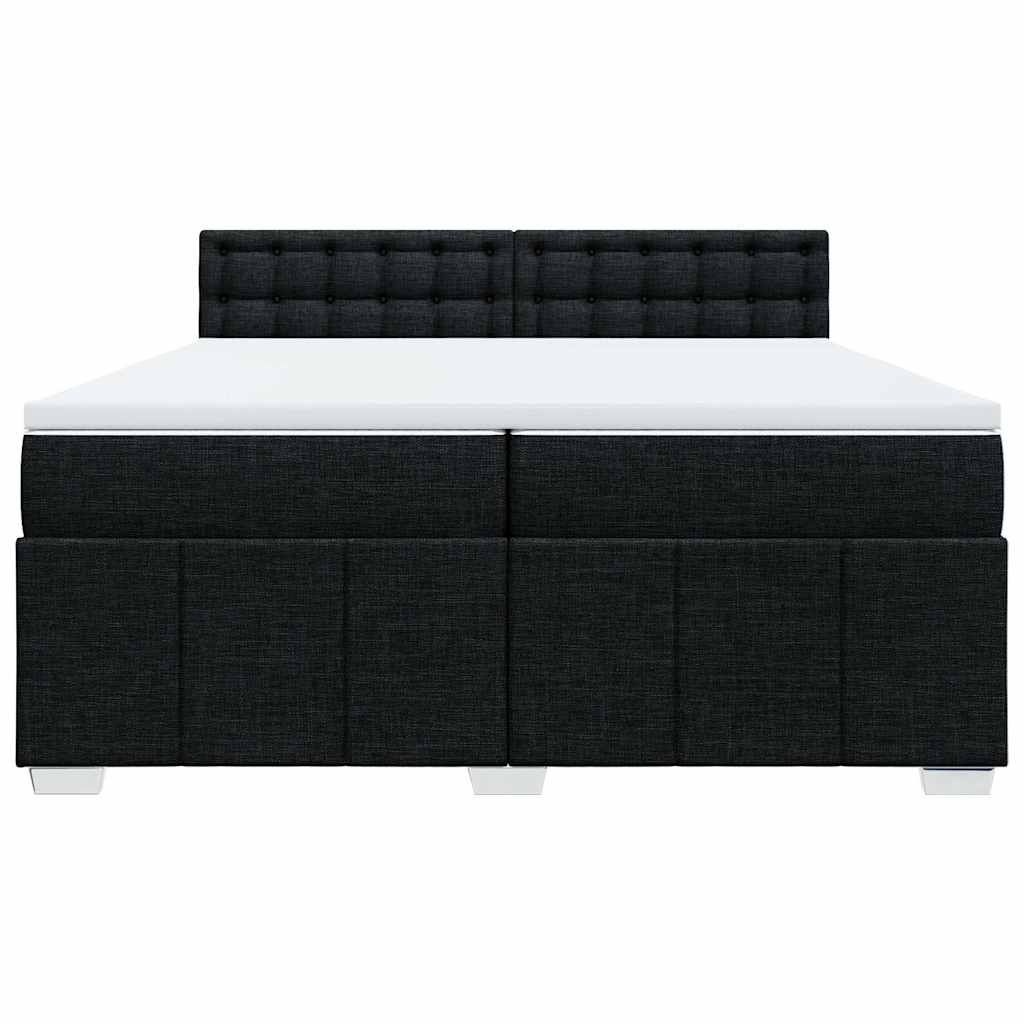 Giroletto a Molle con Materasso Nero 200x200 cm in Tessuto