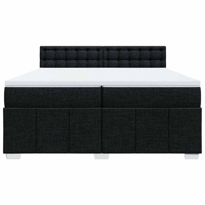 Giroletto a Molle con Materasso Nero 200x200 cm in Tessuto