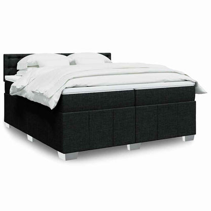Giroletto a Molle con Materasso Nero 200x200 cm in Tessuto