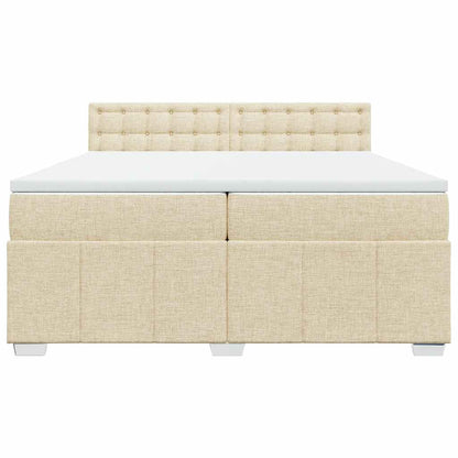 Giroletto a Molle con Materasso Crema 200x200 cm in Tessuto - homemem39