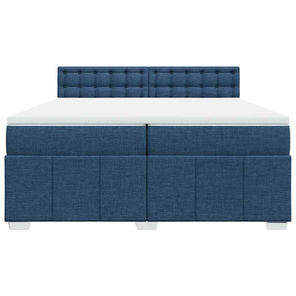 Giroletto a Molle con Materasso Blu 200x200 cm in Tessuto