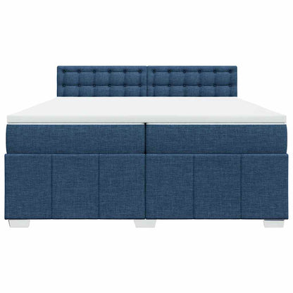 Giroletto a Molle con Materasso Blu 200x200 cm in Tessuto