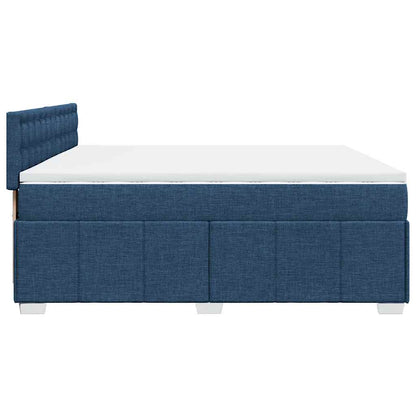Giroletto a Molle con Materasso Blu 200x200 cm in Tessuto | homemem39