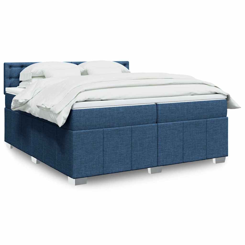 Giroletto a Molle con Materasso Blu 200x200 cm in Tessuto | homemem39