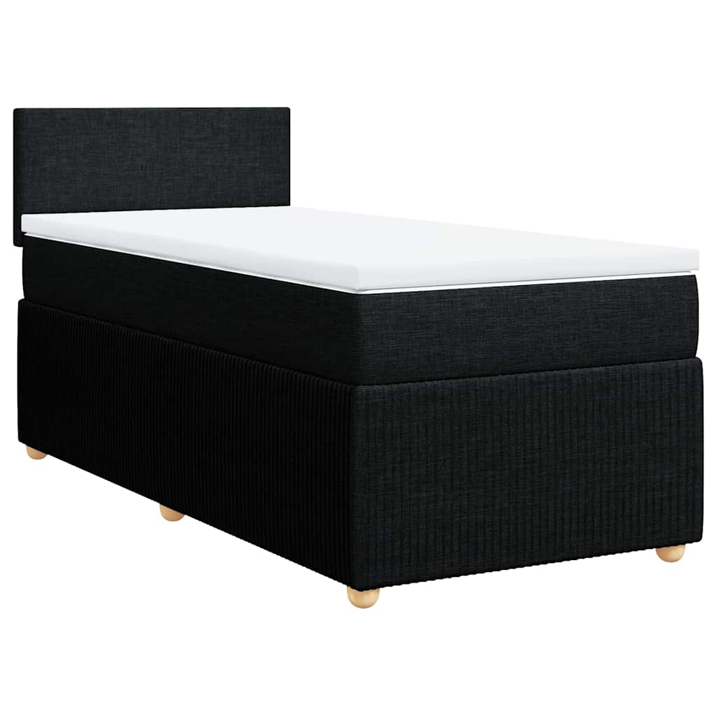 Giroletto a Molle con Materasso Nero 80x200 cm inTessuto