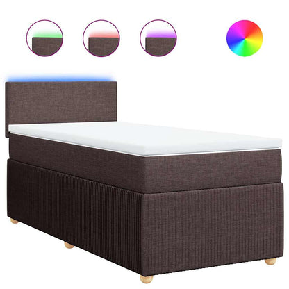 Giroletto a Molle con Materasso Marrone Scuro 80x200 cm Tessuto | homemem39
