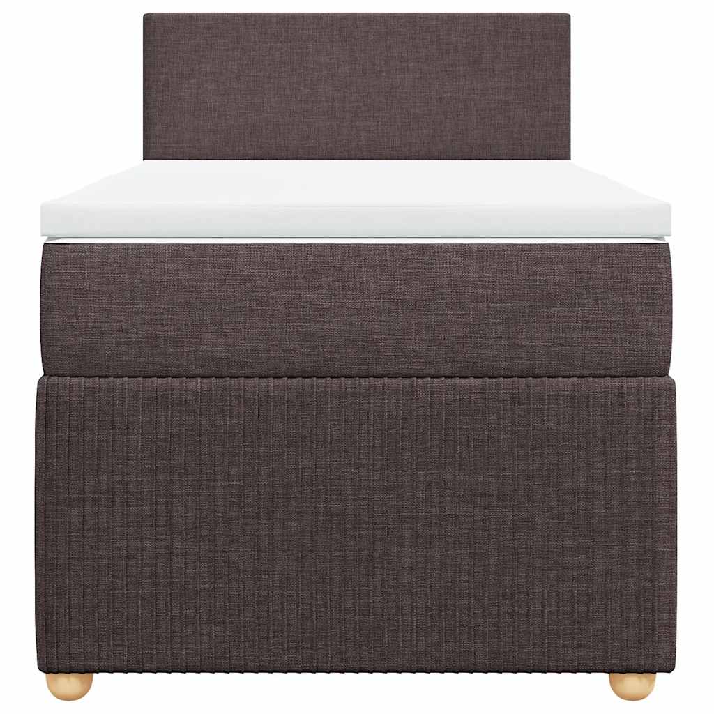 Giroletto a Molle con Materasso Marrone Scuro 80x200 cm Tessuto | homemem39
