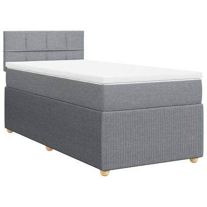 Giroletto a Molle con Materasso Grigio Chiaro 80x200 cm Tessuto