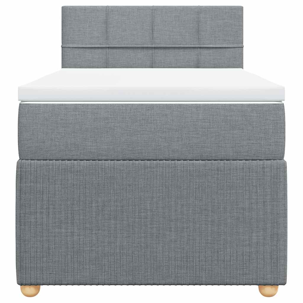 Giroletto a Molle con Materasso Grigio Chiaro 80x200 cm Tessuto