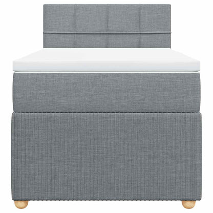 Giroletto a Molle con Materasso Grigio Chiaro 80x200 cm Tessuto