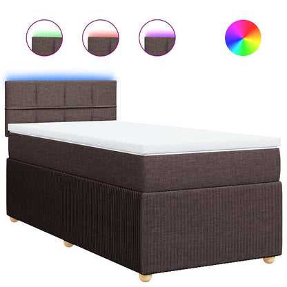 Giroletto a Molle con Materasso Marrone Scuro 80x200 cm Tessuto | homemem39
