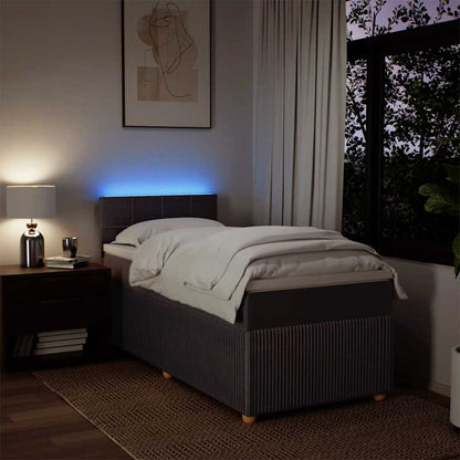 Giroletto a Molle con Materasso Marrone Scuro 80x200 cm Tessuto | homemem39