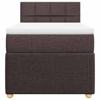 Giroletto a Molle con Materasso Marrone Scuro 80x200 cm Tessuto | homemem39
