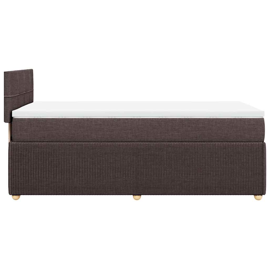 Giroletto a Molle con Materasso Marrone Scuro 80x200 cm Tessuto | homemem39