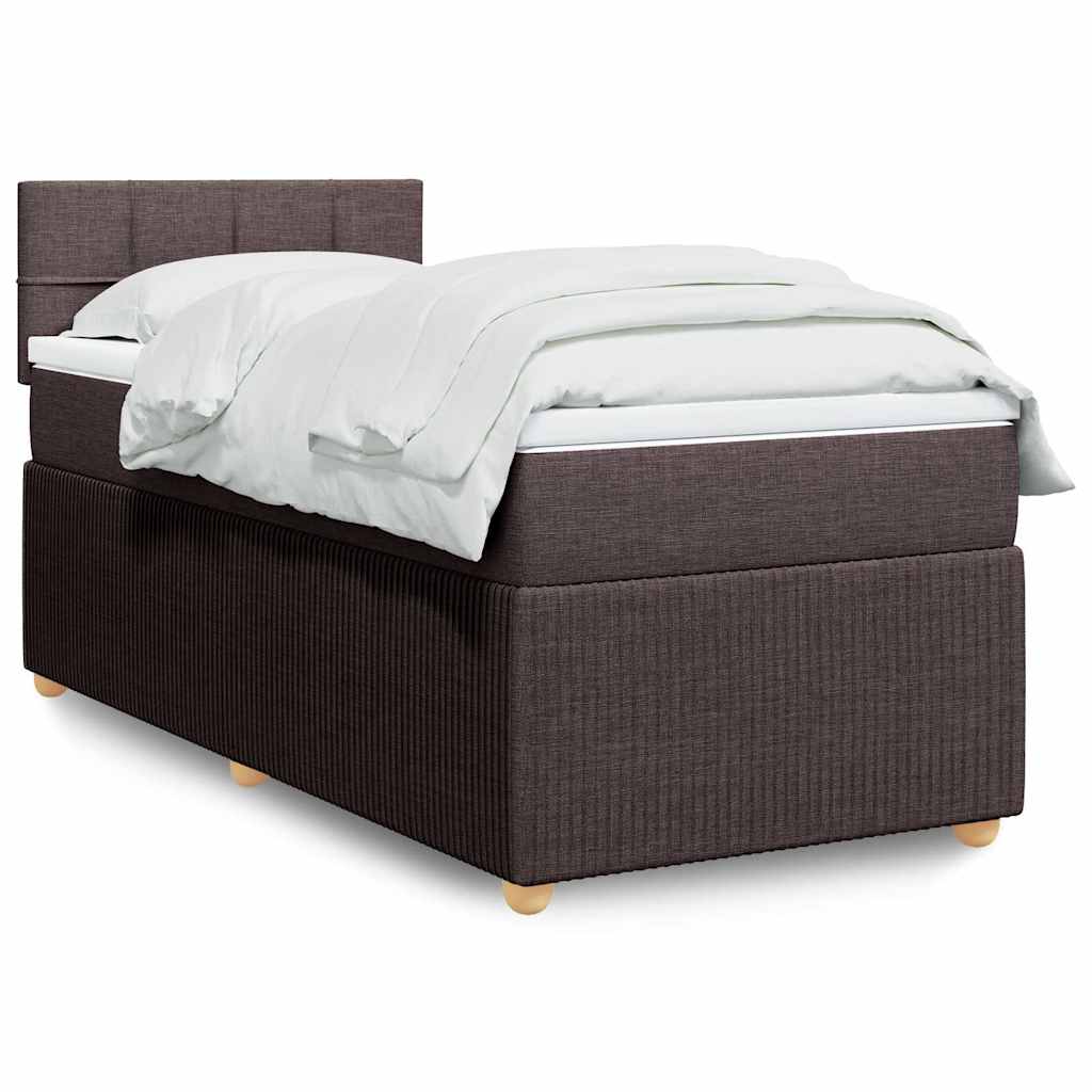 Giroletto a Molle con Materasso Marrone Scuro 80x200 cm Tessuto | homemem39