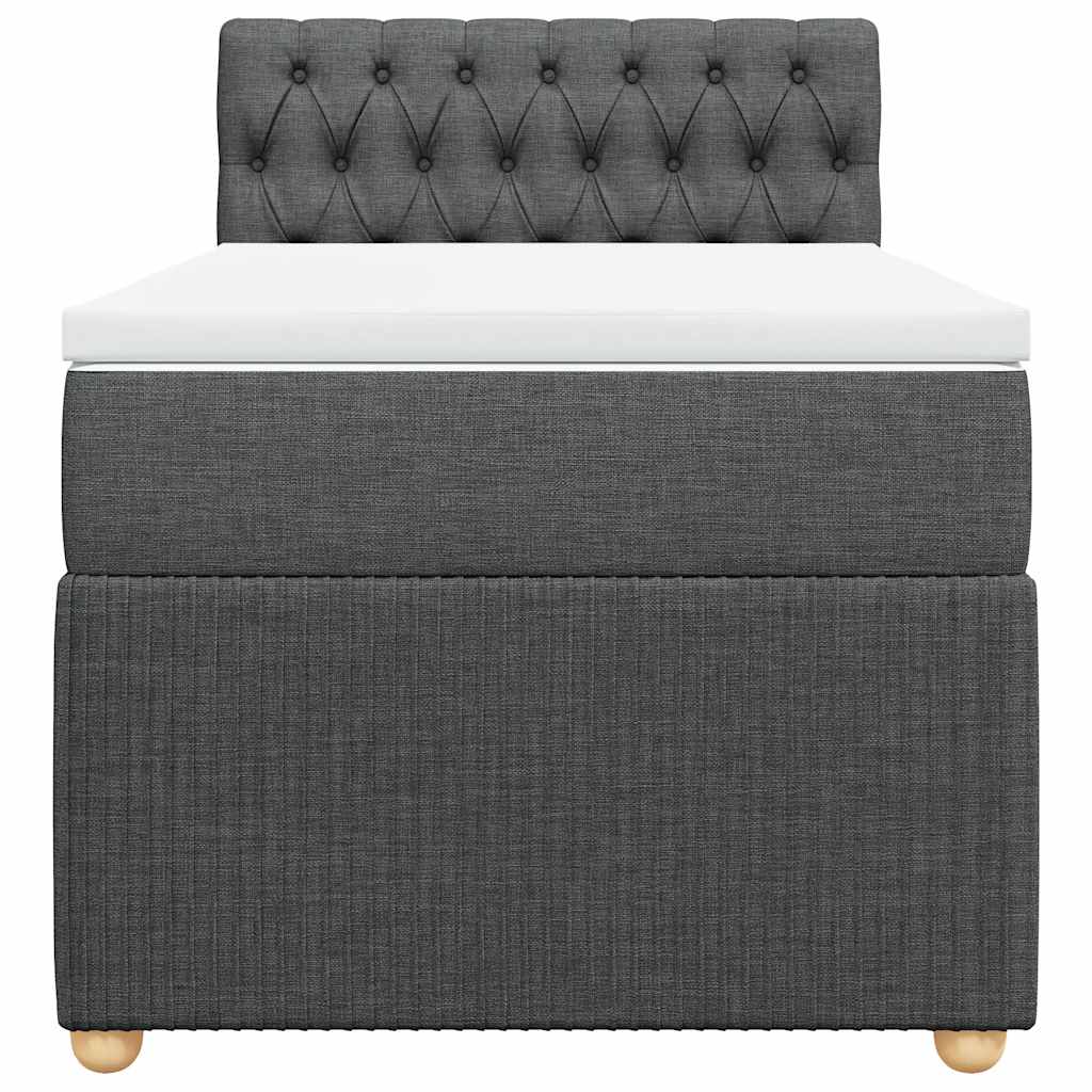 Giroletto a Molle con Materasso Grigio Scuro 80x200 cm Tessuto