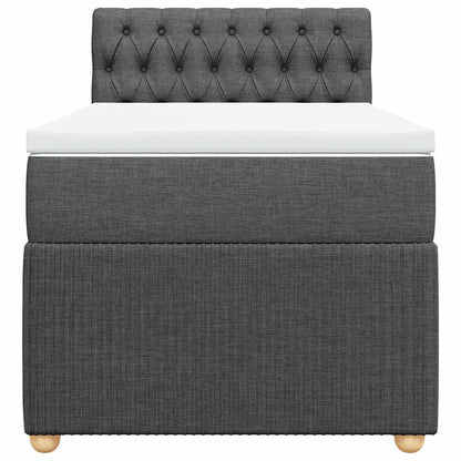 Giroletto a Molle con Materasso Grigio Scuro 80x200 cm Tessuto