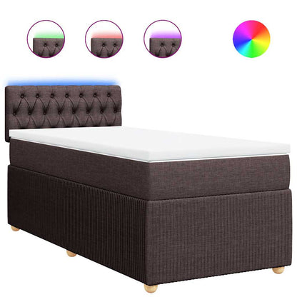 Giroletto a Molle con Materasso Marrone Scuro 80x200 cm Tessuto | homemem39