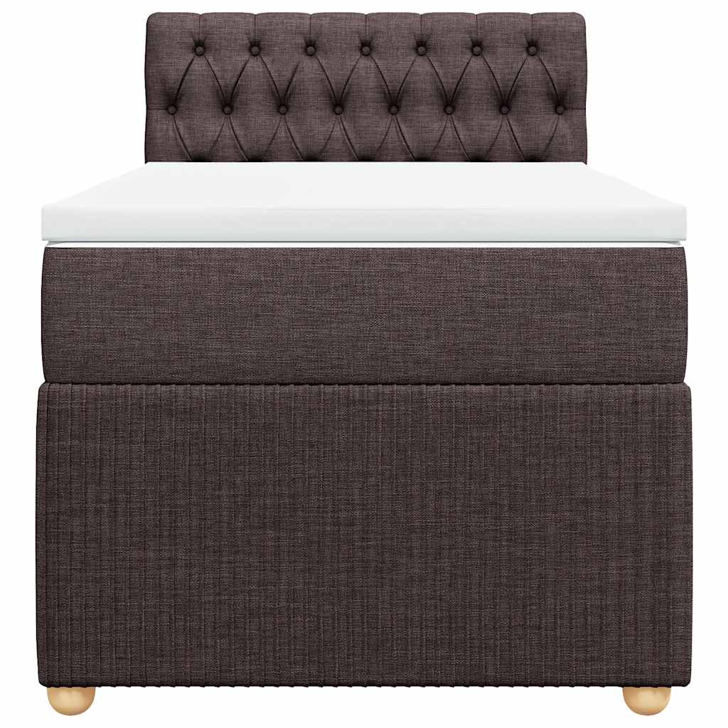 Giroletto a Molle con Materasso Marrone Scuro 80x200 cm Tessuto | homemem39