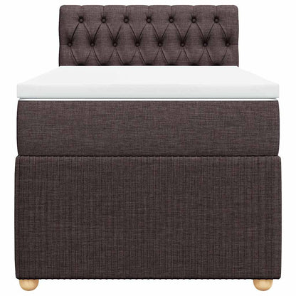 Giroletto a Molle con Materasso Marrone Scuro 80x200 cm Tessuto | homemem39