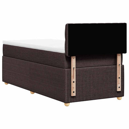 Giroletto a Molle con Materasso Marrone Scuro 80x200 cm Tessuto | homemem39