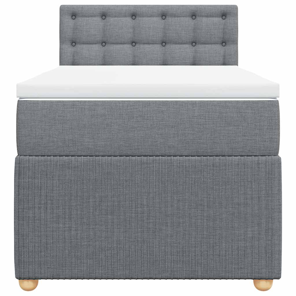 Giroletto a Molle con Materasso Grigio Chiaro 80x200 cm Tessuto