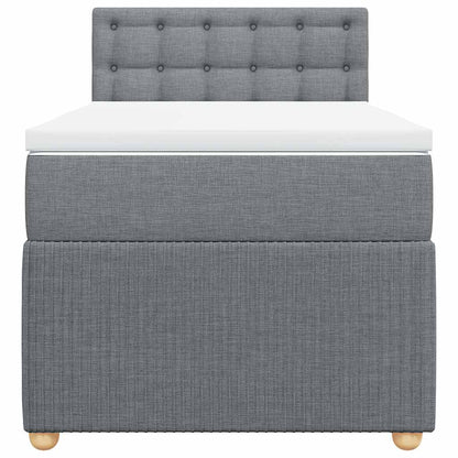 Giroletto a Molle con Materasso Grigio Chiaro 80x200 cm Tessuto