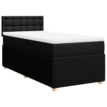 Giroletto a Molle con Materasso Nero 80x200 cm inTessuto