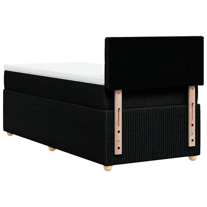 Giroletto a Molle con Materasso Nero 80x200 cm inTessuto