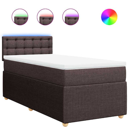 Giroletto a Molle con Materasso Marrone Scuro 80x200 cm Tessuto | homemem39