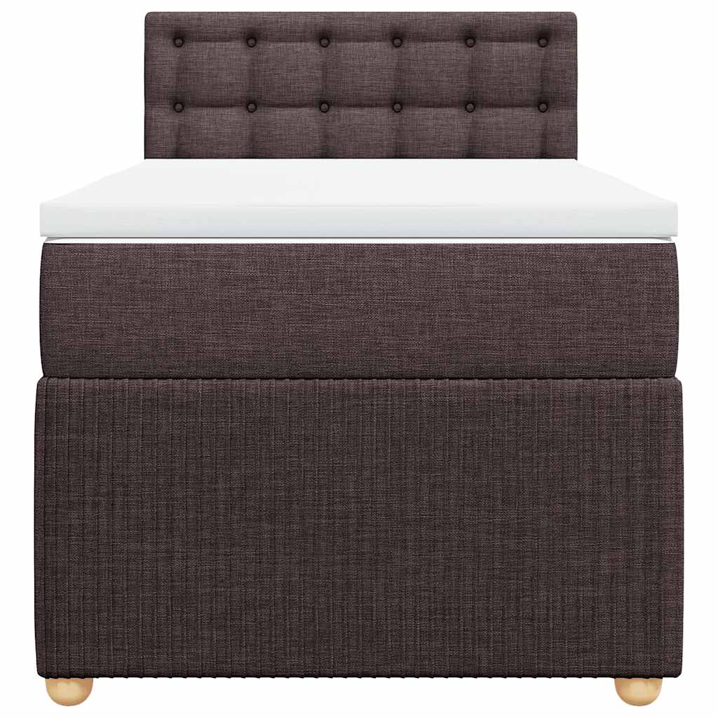 Giroletto a Molle con Materasso Marrone Scuro 80x200 cm Tessuto | homemem39