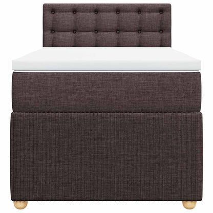 Giroletto a Molle con Materasso Marrone Scuro 80x200 cm Tessuto | homemem39