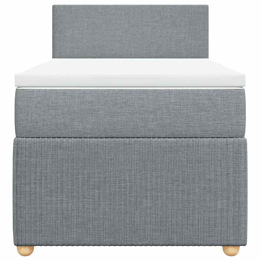 Giroletto a Molle con Materasso Grigio Chiaro 90x190 cm Tessuto - homemem39