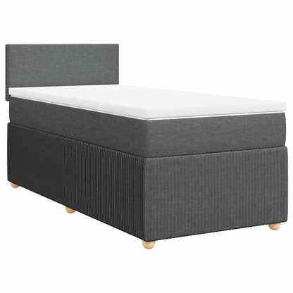 Giroletto a Molle con Materasso Grigio Scuro 90x190 cm Tessuto