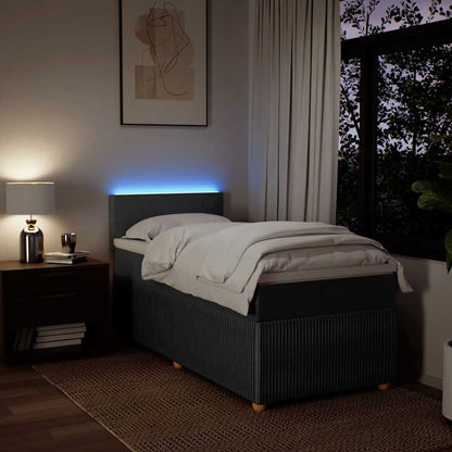 Giroletto a Molle con Materasso Grigio Scuro 90x190 cm Tessuto - homemem39