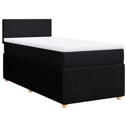 Giroletto a Molle con Materasso Nero 90x190 cm in Tessuto